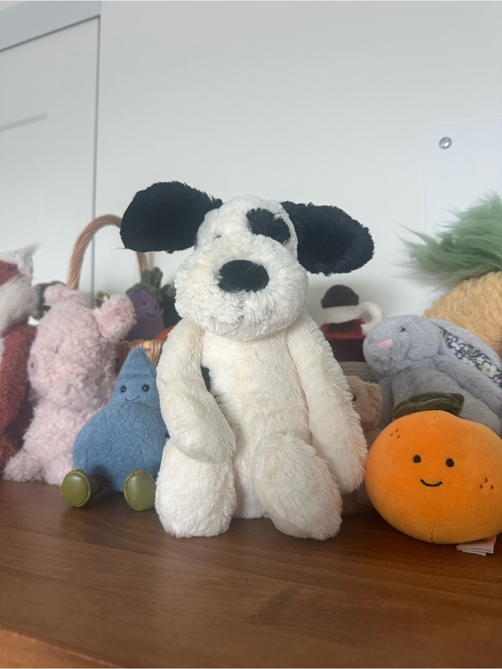 Jellycat Black & White Puppy Soft Plush